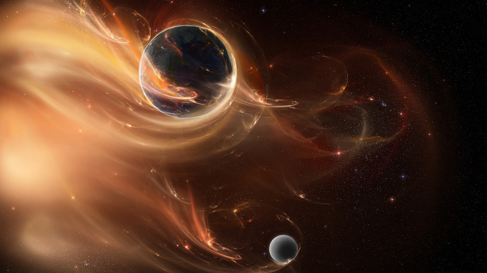 planet, stars, space