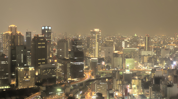 panorama, cities, road, Japan, city