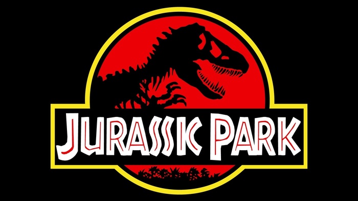silhouette, movies, 90s, Jurassic Park, dinosaurs, logo