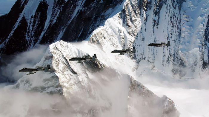 mountain, airplane, aircraft, rock