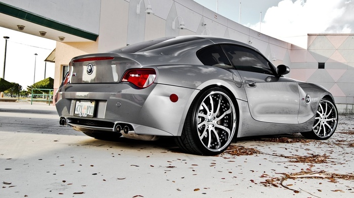 wall, bmw, leaves, cars