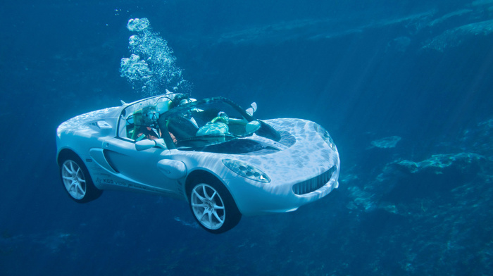 cars, underwater, car