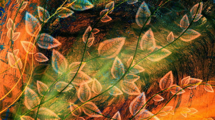 foliage, abstraction, 3D, drawing