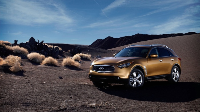 cars, rocks, sky, desert