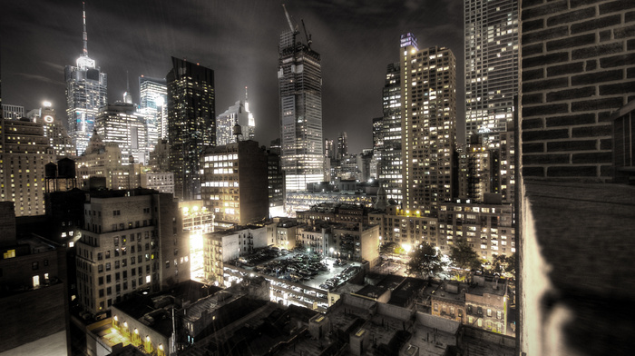 city, New York City, night, cities
