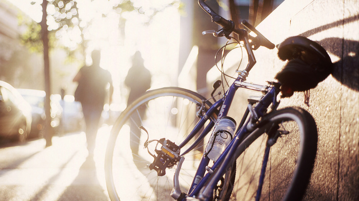 Sun, street, morning, bicycle, cities