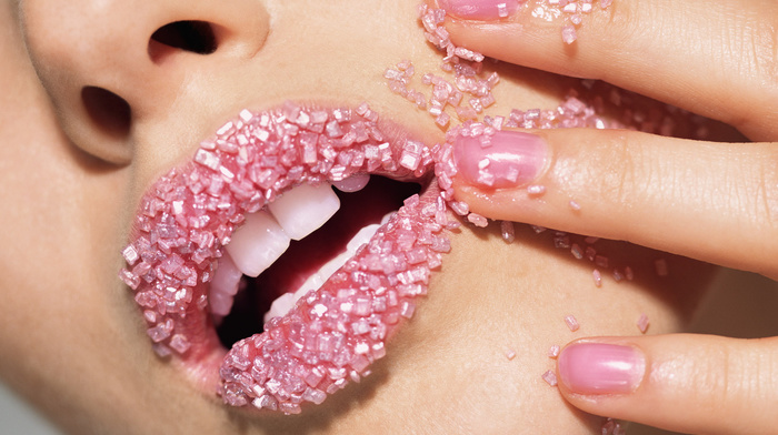 pink, macro, lips