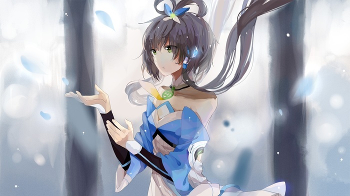 Vocaloid, green eyes, anime girls, Luo Tianyi