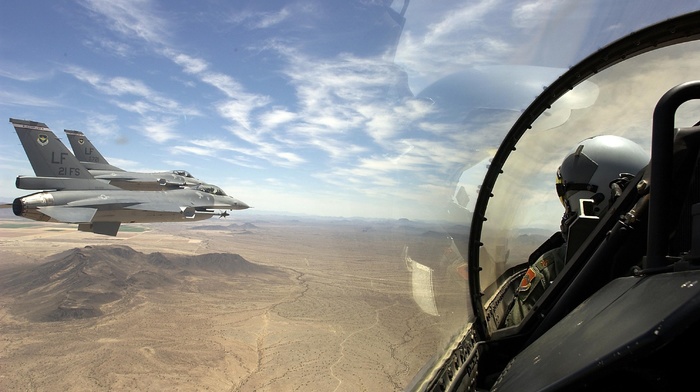 jets, fly, landscape, aircraft, desert