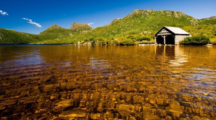 nature, lake, house