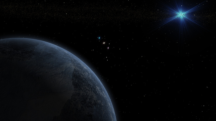 space, planet, stars