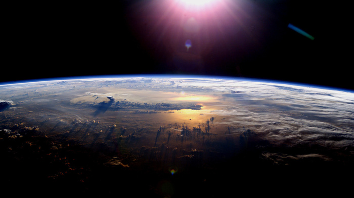 atmosphere, light, space, planet, clouds