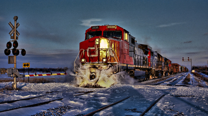train, winter