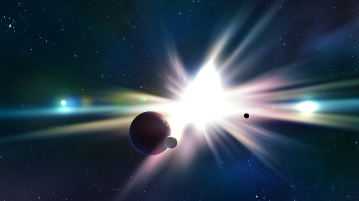 space, planet, stars