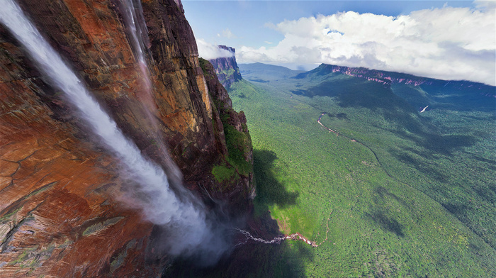 nature, waterfall