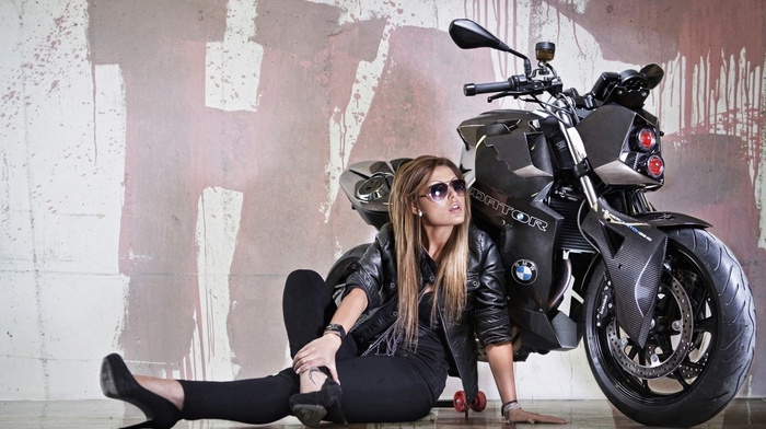 motorcycle, girls, girl