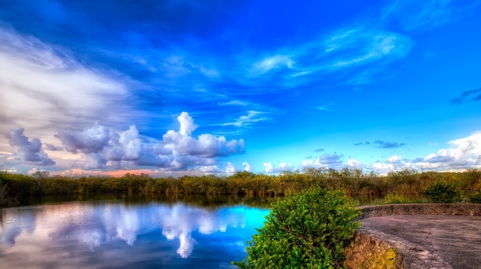 sky, nature, lake