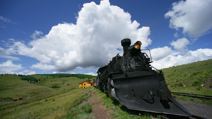 road, clouds