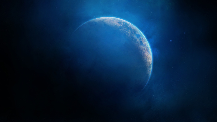 space, planet, stars