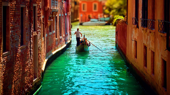water, cities, Italy, houses