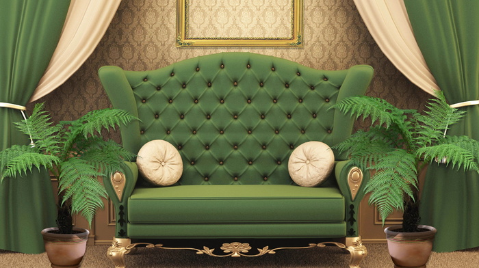 interior, style, room, couch, design, green