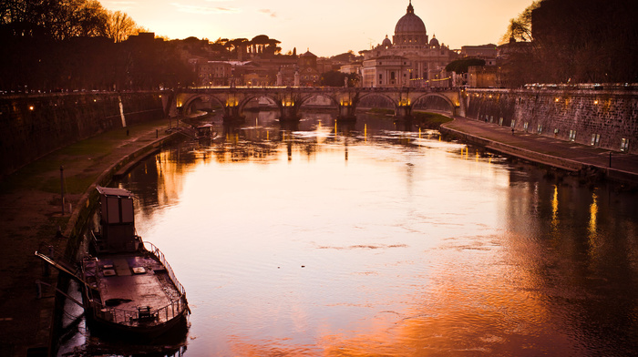 cities, sunset, Italy