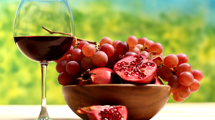 fruits, grapes, delicious, wine