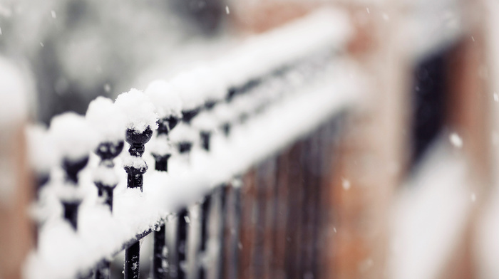 stunner, fence, snowflakes, winter