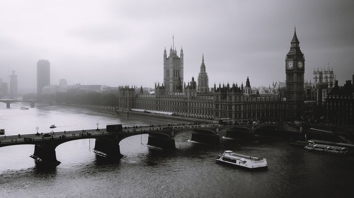 cities, London, mist