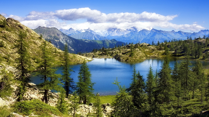 nature, landscape, lake, sky, mountain