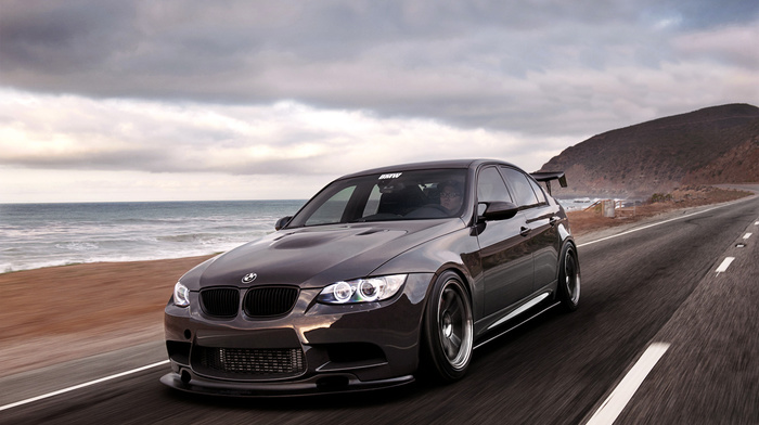 sea, BMW, beach, cars, bmw