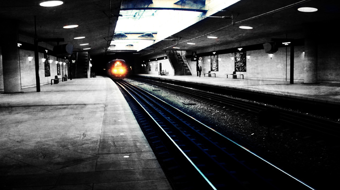 light, city, train