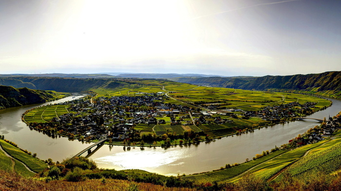 town, cities, Germany, river