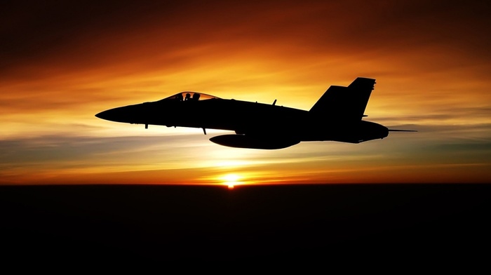 sunset, aircraft