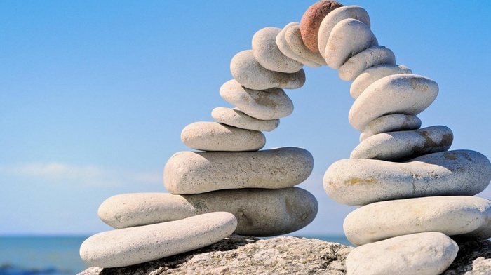 stones, sky, nature