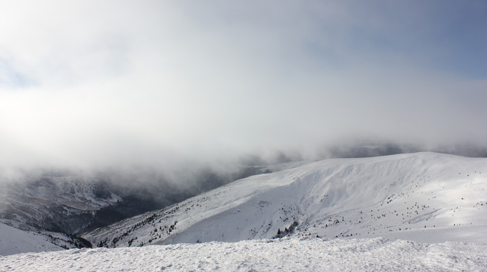 mountain, winter, nature