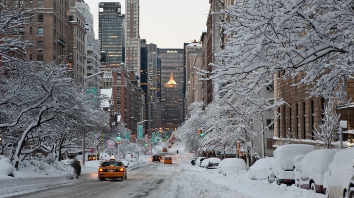 street, snow, cities