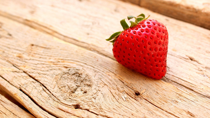 macro, tree, board, strawberry, delicious