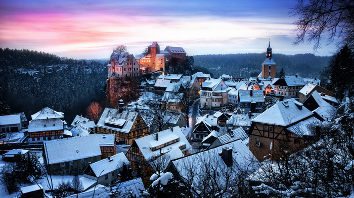Germany, winter, castle