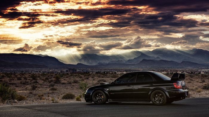 cars, sky, mountain, Subaru