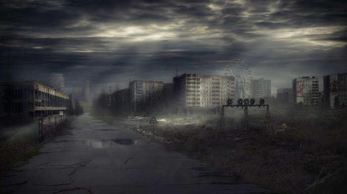 Ukraine, city, night, road, cities