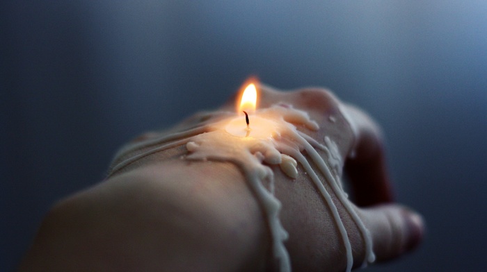 candle, hand, fire, stunner