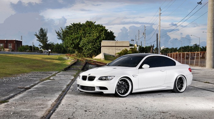 sky, cars, bmw, BMW, clouds, white, m3