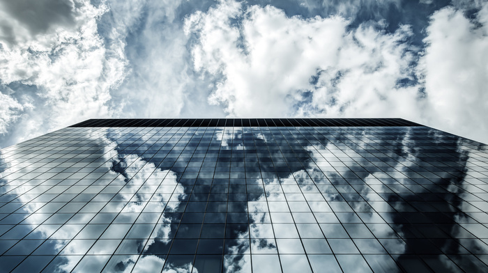 cities, building, reflection, city, sky