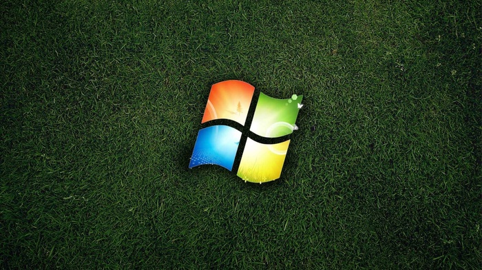 grass, logo, windows