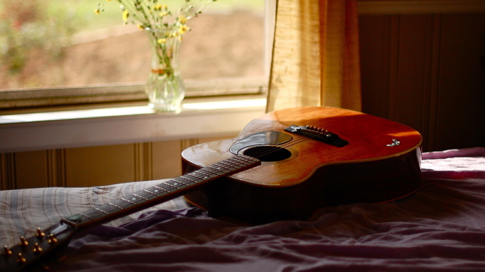 stunner, guitar, room, window