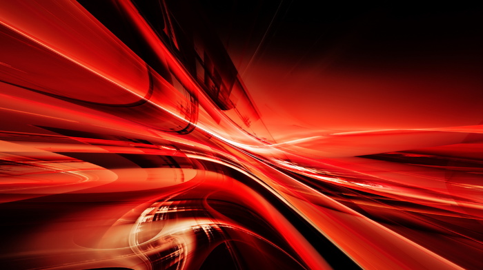 3D, abstraction, lines, red