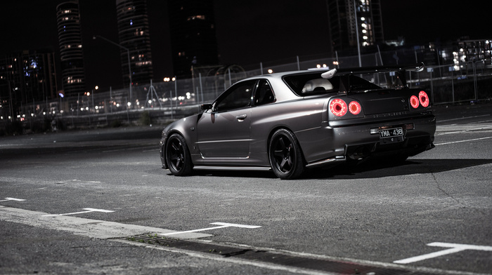 city, Nissan, cars, night