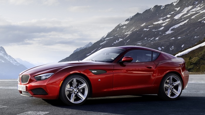 BMW, cars, red, bmw, coupe, mountain