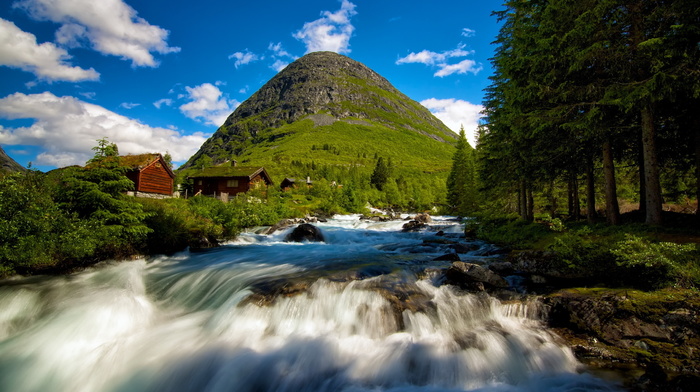 nature, waterfall